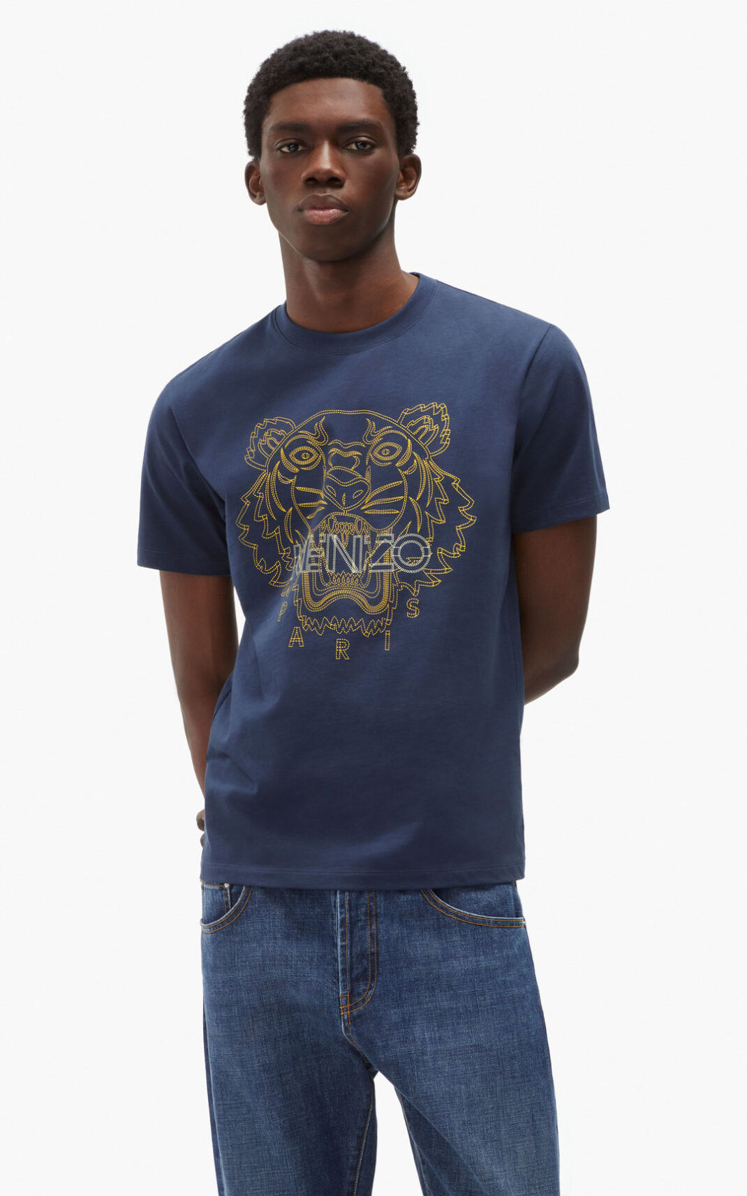 Kenzo Tiger Tişört Erkek Lacivert Mavi | 9082-KENOT